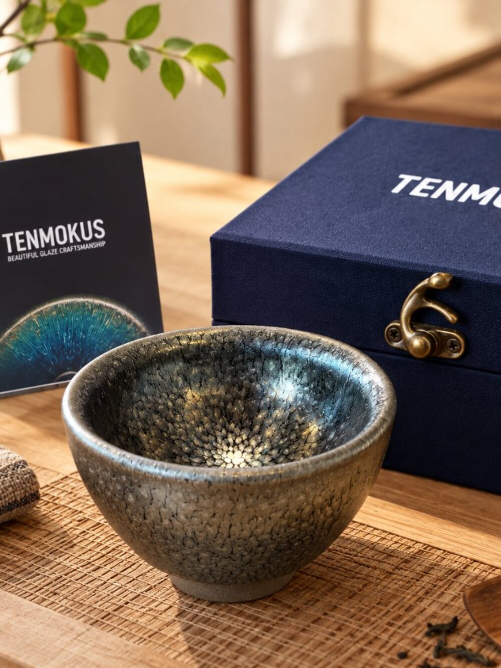 TENMOKUS Handmade Jianzhan Oil Spot Tenmoku Ceramic Tea Cup w/ Box